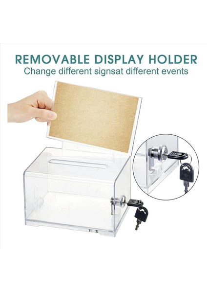 3 Paket Akrilik Bağış Kutusu Kilitli Işaret Tutucu ile Temiz Oy Müzesi Bağış Toplama Öneri Kutusu (Yurt Dışından) modelleri