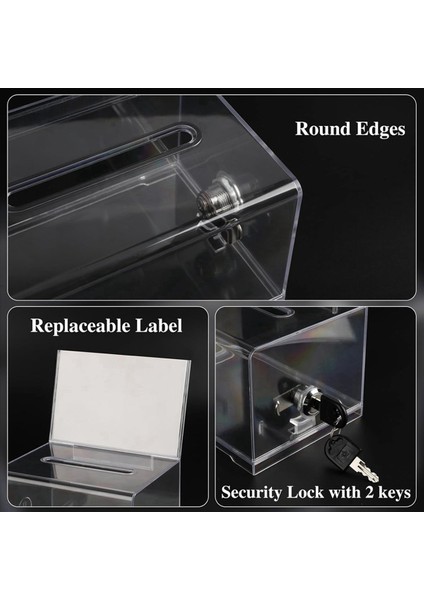 3 Paket Akrilik Bağış Kutusu Kilitli Işaret Tutucu ile Temiz Oy Müzesi Bağış Toplama Öneri Kutusu (Yurt Dışından) fırsatları