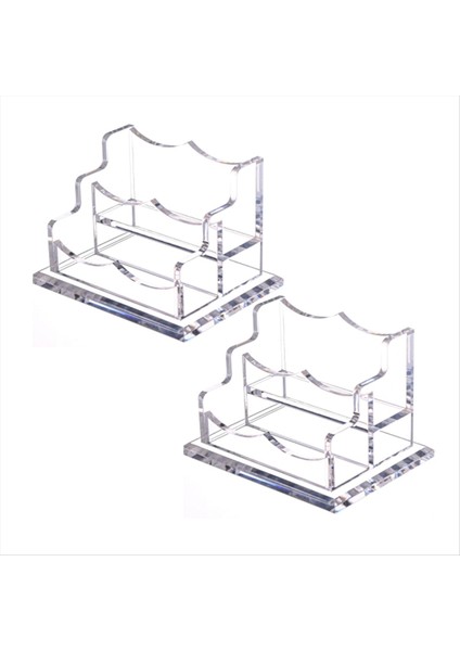 2 Packs Masa Için Akrilik Kartvizit Sahibi Yatay Temiz Iş Adı Kartı Ekran Standı Masa Aksesuarı (2 Yuva) (Yurt Dışından)