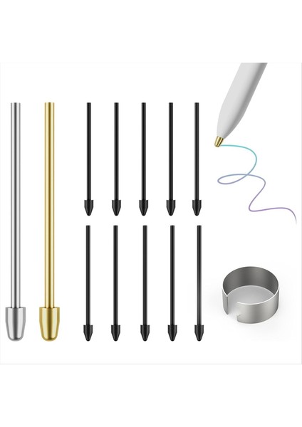 Dikkate Değer 2 Kalem Uç Metal Dikkat Çekici Kalem Uçları Yedek Uçlar/uçlar Doldurma Aksesuarları 12PCS (Yurt Dışından) fiyatları