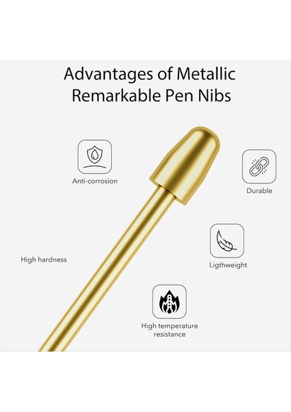 Dikkate Değer 2 Kalem Uç Metal Dikkat Çekici Kalem Uçları Yedek Uçlar/uçlar Doldurma Aksesuarları 12PCS (Yurt Dışından) indirimleri