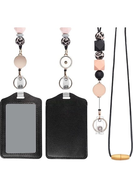 Pu Deri Tutucu ile Kimlik Rozetleri ve Anahtarlık Için Geri Çekilebilir Kradardlar Kadınlar Için Kara Çıkarma (Yurt Dışından)