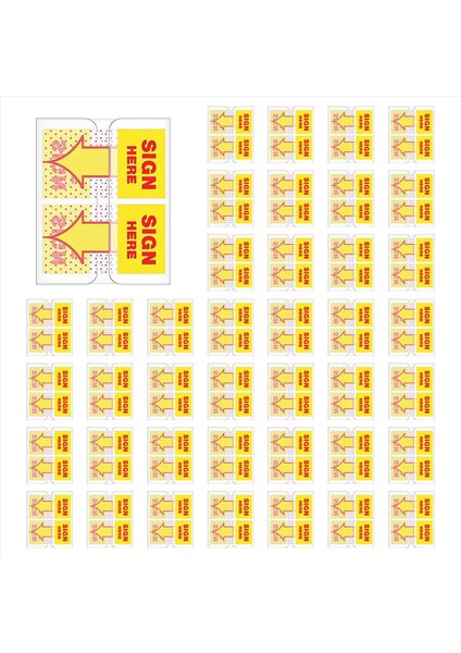 600 Pcs Imzalar Burada Sekmeler Imzalar Burada Imzalayın Çıkartmalar Burada Dispenser Arrows Bayrağı 1 Inç (Sarı) ile Bayrakları Imzalayın (Yurt Dışından)