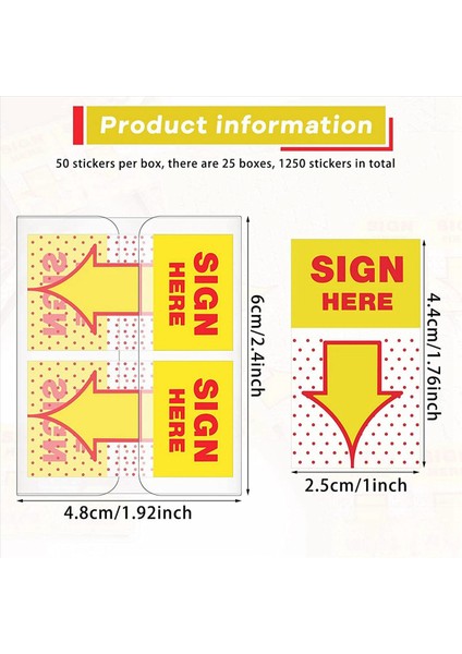 600 Pcs Imzalar Burada Sekmeler Imzalar Burada Imzalayın Çıkartmalar Burada Dispenser Arrows Bayrağı 1 Inç (Sarı) ile Bayrakları Imzalayın (Yurt Dışından) fırsatları