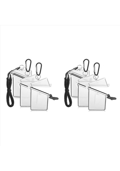 6 Paket Su Geçirmez Kimlik Kartı Rozeti Tutucu Kasa Kordonlu Temiz Su Geçirmez Kart Tutucu Kordonlar ve Anahtarlar Için (Yurt Dışından)