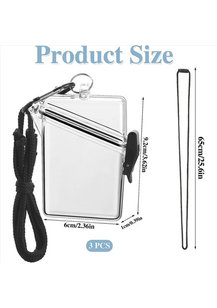 6 Paket Su Geçirmez Kimlik Kartı Rozeti Tutucu Kasa Kordonlu Temiz Su Geçirmez Kart Tutucu Kordonlar ve Anahtarlar Için (Yurt Dışından) fırsatları