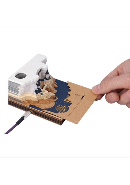 Castle 3D Notepad 2024 Takvim Memo Pad Blok Notlar Süsler Kale Not Kağıt Kırtasiye Aksesuarları Işıklarla (Yurt Dışından) fiyatları