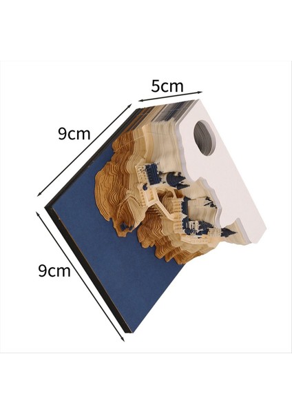 Castle 3D Notepad 2024 Takvim Memo Pad Blok Notlar Süsler Kale Not Kağıt Kırtasiye Aksesuarları Işıklarla (Yurt Dışından) indirimleri
