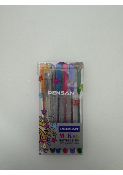 Tükenmez Kalem My-King Jel Simli 6 Renk