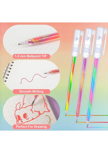 36 Pcs Gökkuşağı Jel Kalemleri Renk Değiştiren Parıltılı Neon Jel Pens Yetişkin Boyama Kitabı Için Gökkuşağı Kalemleri (Yurt Dışından) fırsatları