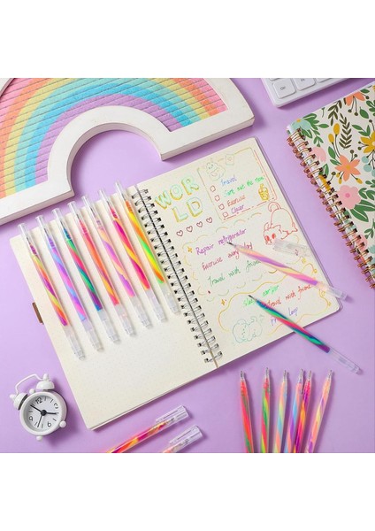 36 Pcs Gökkuşağı Jel Kalemleri Renk Değiştiren Parıltılı Neon Jel Pens Yetişkin Boyama Kitabı Için Gökkuşağı Kalemleri (Yurt Dışından) indirimleri