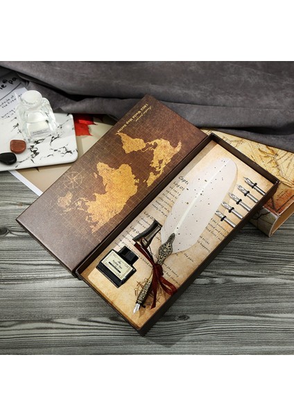 Tüy Kalem ve Mürekkep Seti Vintage Quill Dip Kalemi Yazma Mürekkep Nibs Kit Kaligrafi Yeni Başlayanlar Için Set Leri (Kırmızı) (Yurt Dışından) fiyatları