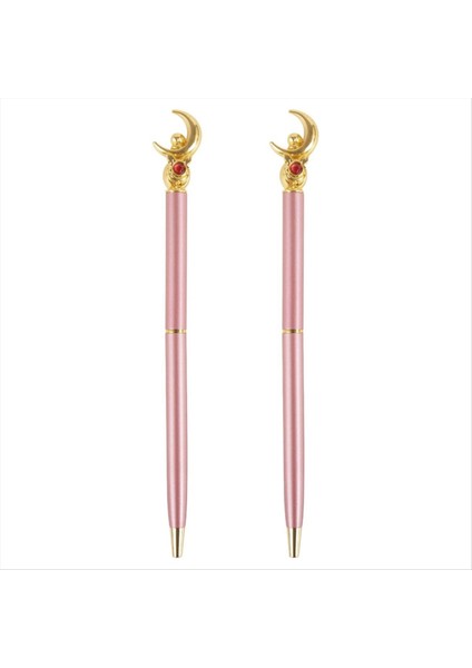 2 Adet Ay Kalem - Anime Kızlar Gül Altın Kalemleri Okula Geri Döndü Siyah Jel Kalem Kırtasiye Seti 0 5 mm (Yurt Dışından)