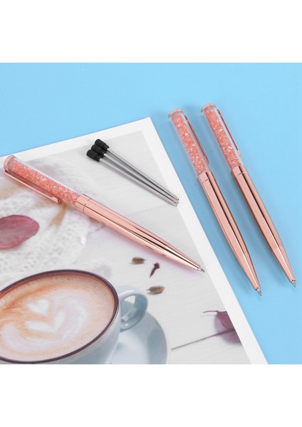 Gül Altın Kalem Bling Kristal Top Noktası Kalem 12 Ekstra Doldurma ile Siyah Mürekkep Kalemi (Gül Altın 12 Paket) (Yurt Dışından) fırsatları