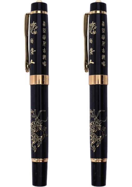 Çin Dragon Desen Kalemi ile 2x Luoshi Beyaz Kalem 818 - Siyah (Yurt Dışından)