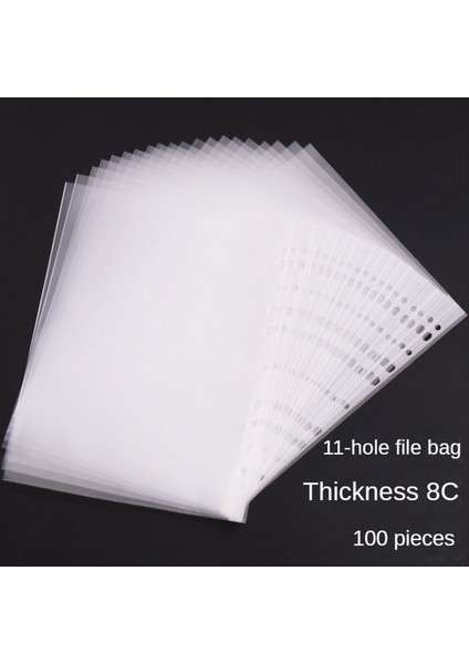 100 Sayfa A4 Yumruklu Cep 11 Delikli Sayfa Koruyucusu Bağlayıcı Cep Kağıdı Dosya Mektubu Sayfa Bağlayıcı Kılıfları Temizleyin 8 Ipek (Yurt Dışından) fiyatları