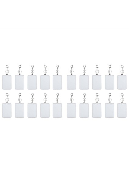 20PCS Boya Süblimasyon Dikdörtgen Taşınabilir Taşıma Kartı Tutucu Iş Kartı Tutucu Yazdırılabilir Kart Tutucu Anahtarlık (Yurt Dışından)