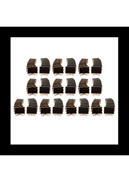 Mini Kara Tahta Tabelaları 200 Paket Çerçeveli Küçük Kara Tahta Etiketleri Şövale Standı Masa Numaraları Için Ahşap Tahta (Yurt Dışından)