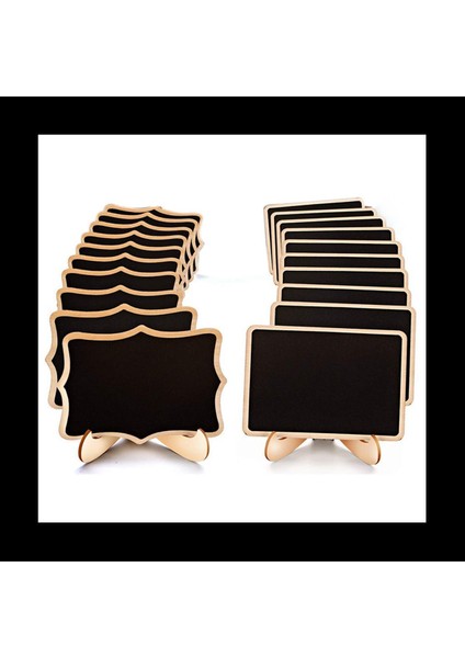 Mini Kara Tahta Tabelaları 200 Paket Çerçeveli Küçük Kara Tahta Etiketleri Şövale Standı Masa Numaraları Için Ahşap Tahta (Yurt Dışından) fiyatları