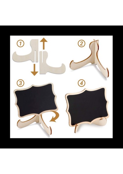 Mini Kara Tahta Tabelaları 200 Paket Çerçeveli Küçük Kara Tahta Etiketleri Şövale Standı Masa Numaraları Için Ahşap Tahta (Yurt Dışından) fırsatları