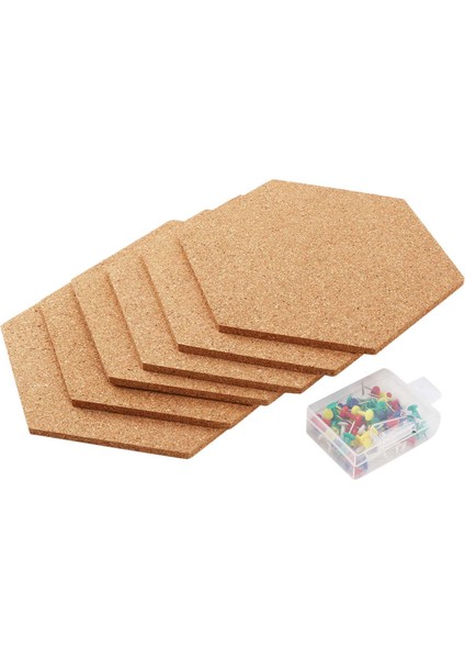 6pcs Hexagon Cork Tahtası Fayans Duvar Not Panoları Için Kendi Yapışkan Kalın Mahkemeler Pin Tahtası Dekoratif Bülten Kurulu (Yurt Dışından)