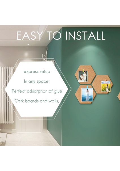 6pcs Hexagon Cork Tahtası Fayans Duvar Not Panoları Için Kendi Yapışkan Kalın Mahkemeler Pin Tahtası Dekoratif Bülten Kurulu (Yurt Dışından) modelleri