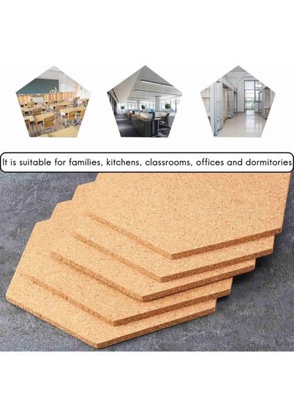 6pcs Hexagon Cork Tahtası Fayans Duvar Not Panoları Için Kendi Yapışkan Kalın Mahkemeler Pin Tahtası Dekoratif Bülten Kurulu (Yurt Dışından) fırsatları