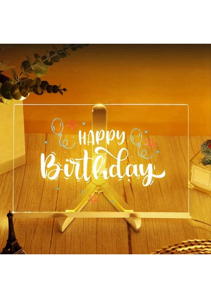 2025 LED Renk Notu Kart Akrilik Ayarlanabilir Braket Mesaj Panosu 7 Renkli Kalem 20X20CM (Yurt Dışından) fırsatları