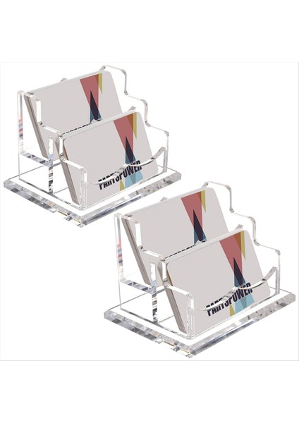 2 Packs Masa Için Akrilik Kartvizit Sahibi Yatay Temiz Iş Adı Kartı Ekran Standı Masa Aksesuarı (2 Yuva) (Yurt Dışından) indirimleri