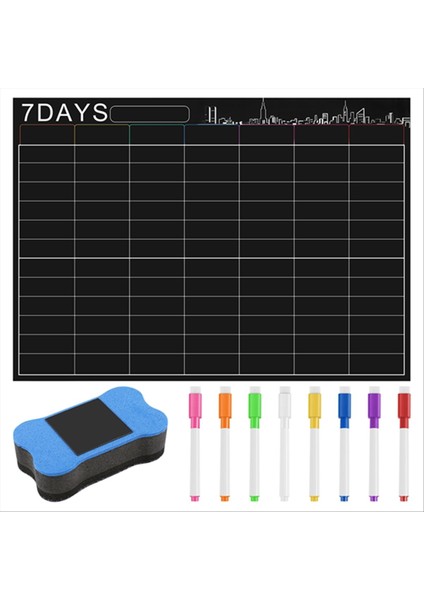 Manyetik Kuru Silme Takvim Seti 16X12 Inç Beyaz Tahta Haftalık Planlayıcı Organizatör A3 Buzdolabı Buzdolabı Mutfak Için Beyaz Kurul Ev (Yurt Dışından)
