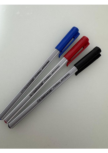 Tükenmez Kalem Triball 1.0 mm Bilye Uç Kırmızı , Mavi, Siyah (3 Adet)