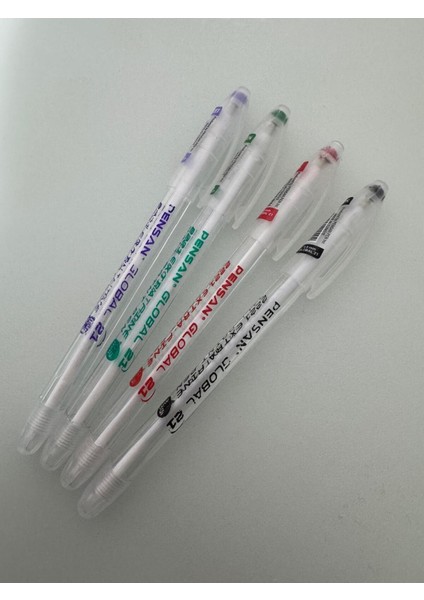 Tükenmez Kalem Global 0.5 mm Karışık Renk 4 Adet (Kırmızı,mor,siyah,yeşil)