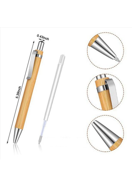 140 Pcs Ofis ve Okul Malzemeleri Sürdürülebilir Kalem Bambu Geri Çekilebilir Tükenebilir Kalem Yazma Aracı (Siyah Mürekkep) (Yurt Dışından) fiyatları