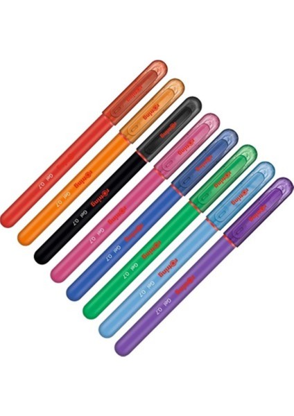 Jel Roller Kalem Seti 0.7 mm Uçlu 8 Renk Karışık Paket Yazı ve Çizim Için