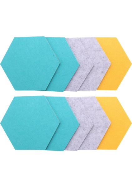 10 Adet Altıgen Keçe Tahtası Altıgen Keçe Duvar Çıkartması Çok Işlevli 3D Dekoratif Ana Mesaj Panosu Gri Sarı Seri (Yurt Dışından)