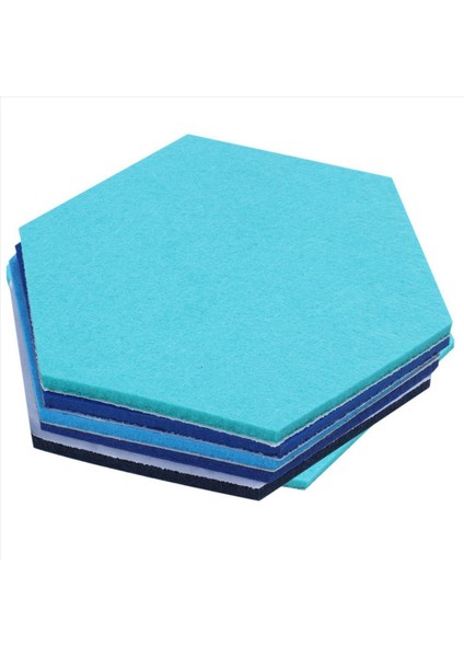 20PCS Altıgen Keçe Tahtası Altıgen Keçe Duvar Etiketi Çok Fonksiyonlu 3D Dekoratif Ana Mesaj Panosu Mavi Serisi (Yurt Dışından) indirimleri