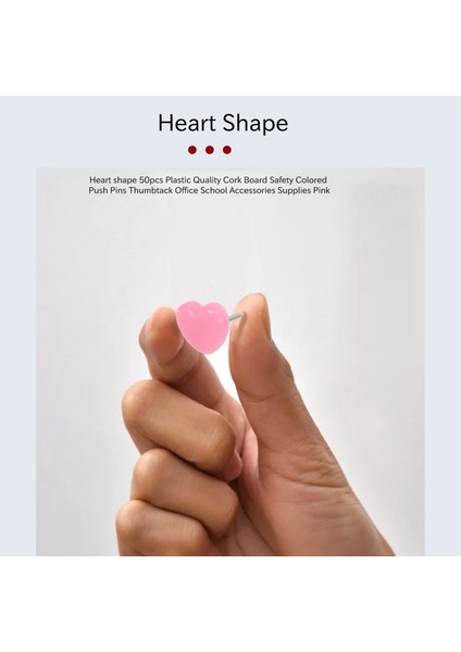 Kalp Şekli 50PCS Plastik Li Tahtası Güvenlik Renkli Itme Pimleri Thumbtack Ofis Okul Aksesuarları Malzemeleri Pembe (Yurt Dışından) modelleri