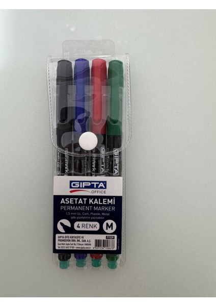 Asetat Kalemi Permanent Markör M Seri 4 Lü Set fiyatları