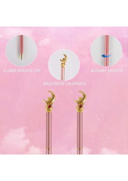 2 Adet Ay Kalem - Anime Kızlar Gül Altın Kalemleri Okula Geri Döndü Siyah Jel Kalem Kırtasiye Seti 0 5 mm (Yurt Dışından) modelleri