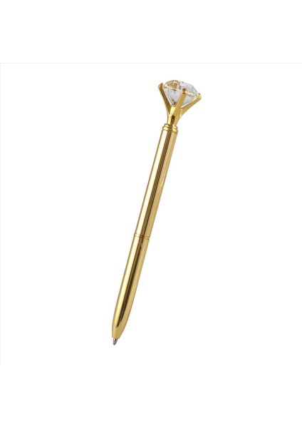 4x Kawaii Beyaz Kalem Alaşım Bal Kalemi Büyük Elmas Siyah Doldurma Kalem Moda Okulu Ofis Malzemeleri Altın (Yurt Dışından) fiyatları