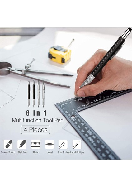 8 Adet 6&#39 Si 1 Arada Çoklu Alımlı Tükenme Kalemleri Aleti Kalem Cetvel Alet Gadget Kalem ile Kişiselleştirilmiş Kalem Erkekler Için (Yurt Dışından) indirimleri