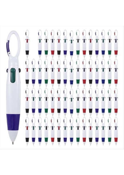60 Pcs Geri Çekilebilir Mekik Pansiyonlar Karabiner Klipsli Mekan Pansiyonları Çok Boyunca Mürekkep 4 Arada 1 Beyin Pens Öğrenciler Hemşireler (Yurt Dışından)