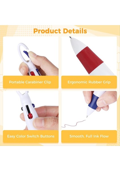 60 Pcs Geri Çekilebilir Mekik Pansiyonlar Karabiner Klipsli Mekan Pansiyonları Çok Boyunca Mürekkep 4 Arada 1 Beyin Pens Öğrenciler Hemşireler (Yurt Dışından) fırsatları