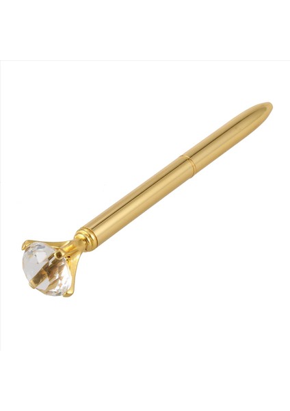 10X Kawaii Beyaz Kalem Alaşım Bal Kalemi Büyük Elmas Siyah Doldurma Kalemi Moda Okulu Ofis Malzemeleri Altın (Yurt Dışından) indirimleri