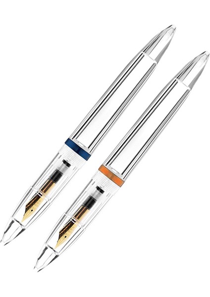 2pcs 0 5mm Nib Çeşme Kalemi Göze Sahip Kapasiteli Şeffaf Kalemler Ofis Okul Malzemeleri Mavi ve Gül Altın (Yurt Dışından) fiyatları