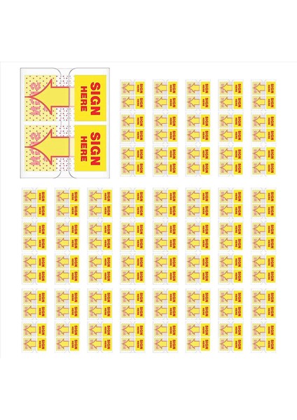 900 Pcs Imzalar Burada Sekmeler Imzalar Burada Imzalayın Çıkartmalar Burada Dispenser Arrows Bayrağı 1 Inç (Sarı) ile Bayrakları Imzalayın (Yurt Dışından)