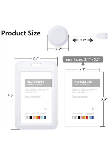 Geri Çekilebilir Rozet Tutucular Geri Çekilebilir Rozet Makarası Klipsli Sert Plastik Sürgülü Kimlik Rozeti Tutucu 3 Paket Beyaz (Yurt Dışından) modelleri