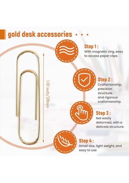 Zarif Manyetik Mermer Beyaz Klipli Tutucu Altın Klips Kutu Başına 28MM 100 Klip (Yurt Dışından) indirimleri