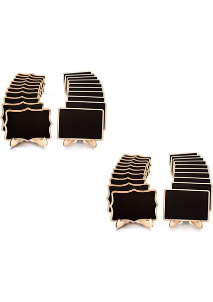 Mini Kara Tahta Tabelaları 80 Paket Çerçeveli Küçük Kara Tahta Etiketleri Şövale Standı Masa Numaraları Için Ahşap Tahta (Yurt Dışından) fiyatları