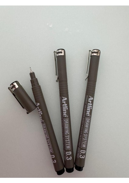 Çizim Kalemi 0.3 mm Siyah (3 Adet)